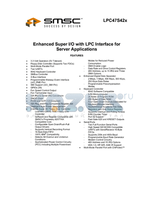 LPC47S422-MS datasheet - ENHANCED SUPER I/O WITH LPC INTERFACE FOR SERVER APPLICATIONS