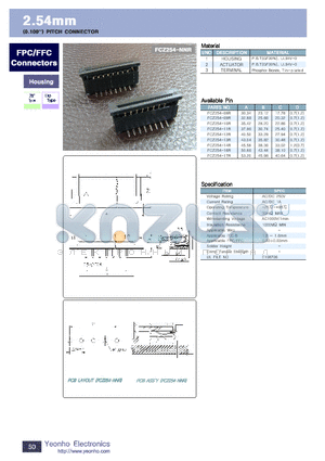 FCZ254-08R datasheet - 2.54mm PITCH CONNECTOR