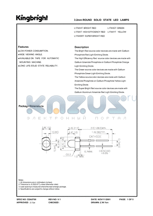 L174XIT datasheet - 3.2mm ROUND SOLID STATE LED LAMPS