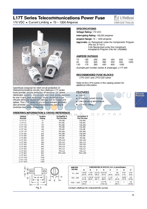 L17T1200 datasheet - L17T Series Telecommunications Power Fuse