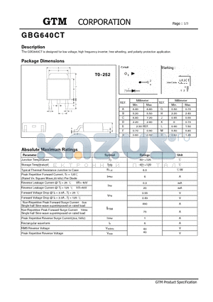 GBG640CT datasheet - low voltage, high frequency inverter,