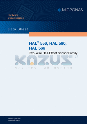 HAL560UA-K datasheet - Two-Wire Hall-Effect Sensor Family