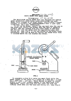 69020-0122 datasheet - 90075 PHONE PLUG ARBOR PRESS