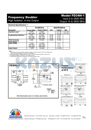FD34H-1 datasheet - Frequency Doubler