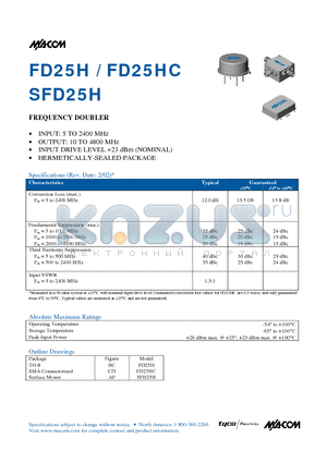 FD25HC datasheet - FREQUENCY DOUBLER