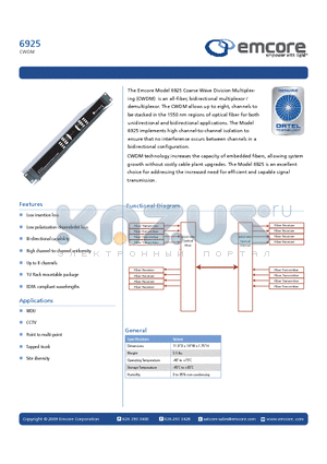 6925WM-SDAP/06 datasheet - Coarse Wave Division Multiplexing