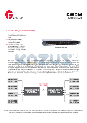 6925WM-SDSP-8 datasheet - Coarse Wavelength-division Multiplexer