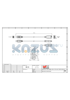 692904100000 datasheet - CABLE ASSEMBLY USB 3.0 TYPE A MALE TO MICRO B MALE