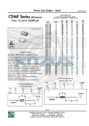 CTH6VF-103K datasheet - Power Line Chokes - Axial