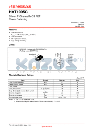 HAT1093C datasheet - Silicon P Channel MOSFET Power Switching