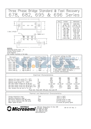 696-4 datasheet - Three Phase Bridge Standard & Fast Recovery