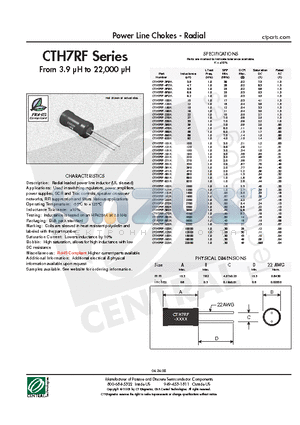 CTH7RF-101K datasheet - Power Line Chokes - Radial
