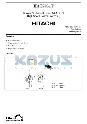 HAT2031T datasheet - Silicon N Channel Power MOS FET High Speed Power Switching