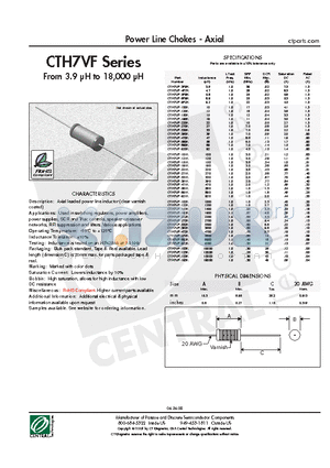 CTH7VF-103K datasheet - Power Line Chokes - Axial