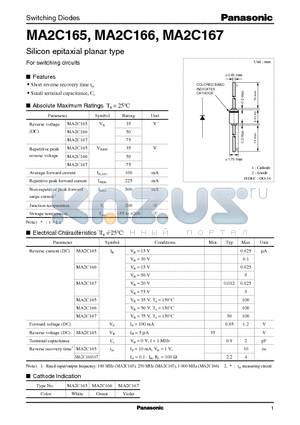 MA165 datasheet - Silicon epitaxial planar type