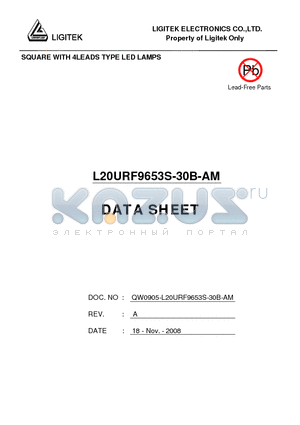 L20URF9653S-30B-AM datasheet - SQUARE WITH 4LEADS TYPE LED LAMPS