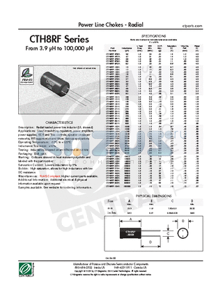 CTH8RF-101K datasheet - Power Line Chokes - Radial