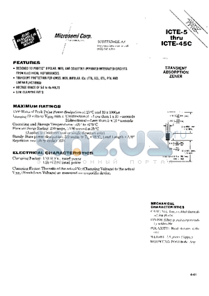 ICTE-18C datasheet - TRANSIENT ABSORPTION ZENER