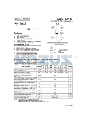 6A05 datasheet - 6.0 AMPS. Silicon Rectifiers