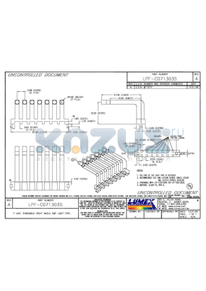 LPF-C071303S datasheet - 7 UNIT, STACKABLE RIGHT ANGLE SMT LIGHT PIPE