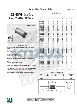 CTH8VF-121K datasheet - Power Line Chokes - Axial