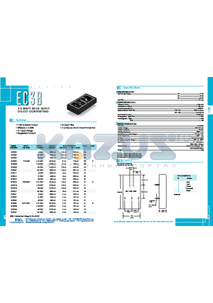 EC3B23 datasheet - 7.5 WATT WIDE INPUT DC-DC CONVERTERS