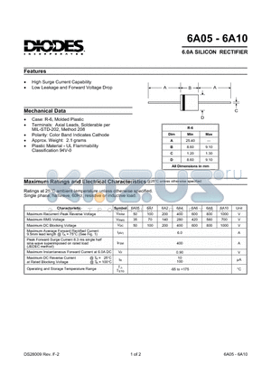 6A10 datasheet - 6.0A SILICON RECTIFIER