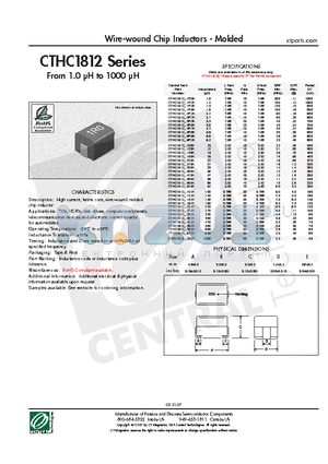 CTHC1812F-331K datasheet - Wire-wound Chip Inductors - Molded