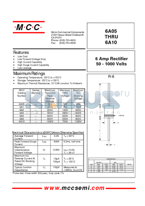 6A2 datasheet - 6 Amp Rectifier 50 - 1000 Volts