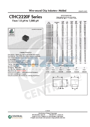 CTHC2220F-1R5K datasheet - Wire-wound Chip Inductors- Molded