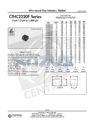 CTHC2220F-4R7K datasheet - Wire-wound Chip Inductors- Molded