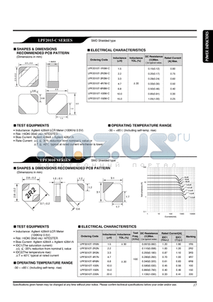 LPF2015T-2R2M-C datasheet - SMD SHIELDED TYPE