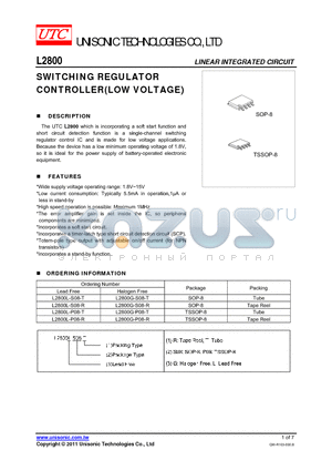 L2800L-P08-T datasheet - SWITCHING REGULATOR CONTROLLER(LOW VOLTAGE)