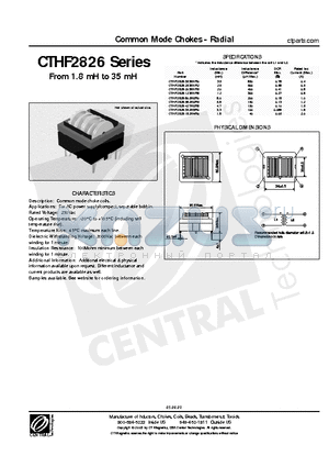 CTHF2826 datasheet - Common Mode Chokes - Radial