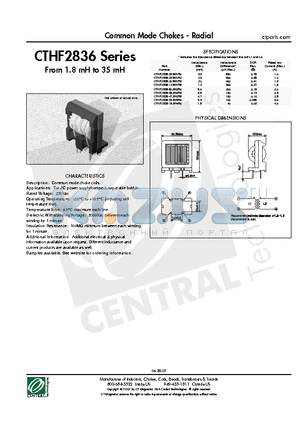 CTHF2836-472M2R8 datasheet - Common Mode Chokes - Radial