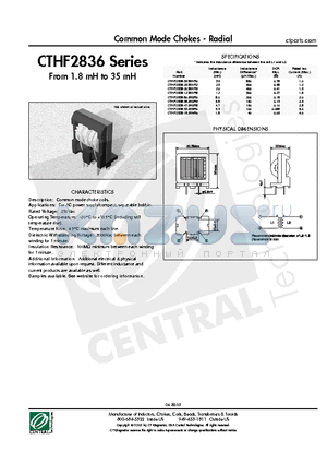CTHF2836-802M2R0 datasheet - Common Mode Chokes - Radial