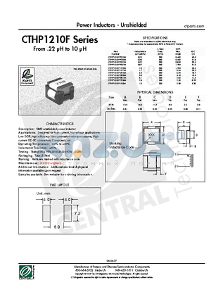 CTHP1210F-100M datasheet - Power Inductors - Unshielded