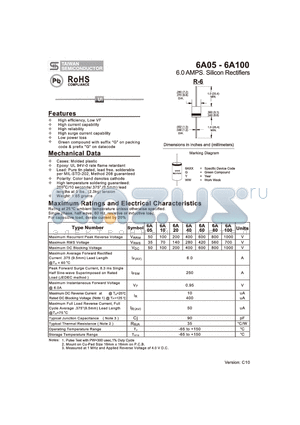 6A60 datasheet - 6.0 AMPS. Silicon Rectifiers
