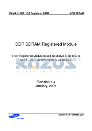 M312L3223ETS datasheet - DDR SDRAM Registered Module