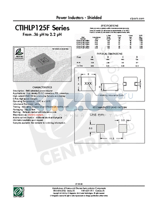CTIHLP125F-2R2M datasheet - Power Inductors - Shielded