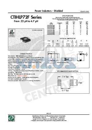 CTIHLP72F-2R2M datasheet - Power Inductors - Shielded