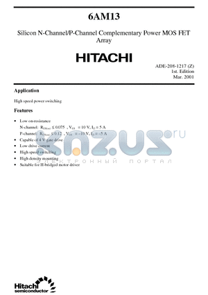 6AM13 datasheet - Silicon N-Channel/P-Channel Complementary Power MOS FET Array