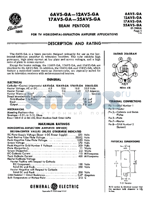 6AV5-GA datasheet - FOR TV HORIZONTAL-DEFLECTION AMPLIFIER APPLICATIONS