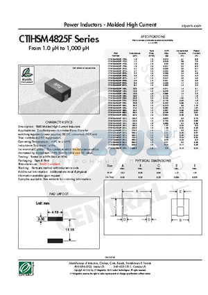 CTIHSM4825F-1R8L datasheet - Power Inductors - Molded High Current