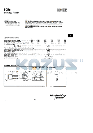 ID300 datasheet - SCRs 1.6 Amp, Planear