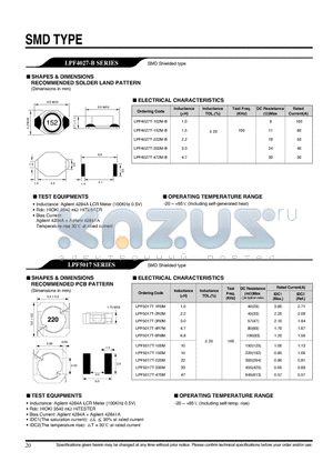 LPF5017T-470M datasheet - SMD SHIELDED TYPE