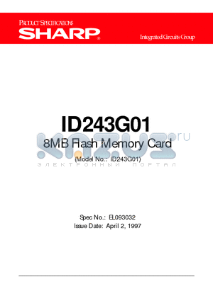 ID243G01 datasheet - 8MB Flash Memory Card