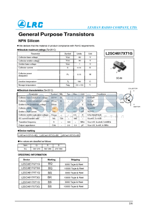 L2SC4617RT1G datasheet - General Purpose Transistors NPN Silicon