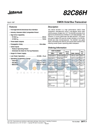 ID82C86H datasheet - CMOS Octal Bus Transceiver