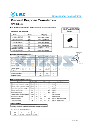 L2SC4617ST1G datasheet - General Purpose Transistors NPN Silicon